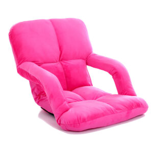 SOGA Foldable Lounge Cushion Adjustable Floor Lazy Recliner Chair with Armrest Pink LoungeKidPink AU DEPOT - AU DEPOT