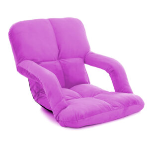 SOGA Foldable Lounge Cushion Adjustable Floor Lazy Recliner Chair with Armrest Purple LoungeKidPurple AU DEPOT - AU DEPOT