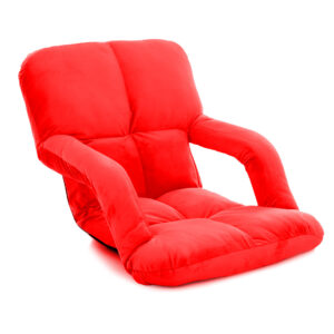 SOGA Foldable Lounge Cushion Adjustable Floor Lazy Recliner Chair with Armrest Red LoungeKidRed AU DEPOT - AU DEPOT