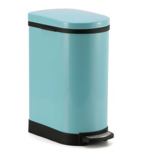 SOGA Foot Pedal Stainless Steel Rubbish Recycling Garbage Waste Trash Bin 10L U Blue Kitchen Bins RubbishBinU10LBlue AU DEPOT Kitchen Bins - AU DEPOT