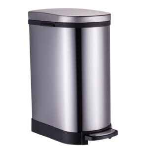 SOGA Foot Pedal Stainless Steel Rubbish Recycling Garbage Waste Trash Bin 10L U Kitchen Bins RubbishBinU10LSS AU DEPOT Kitchen Bins - AU DEPOT