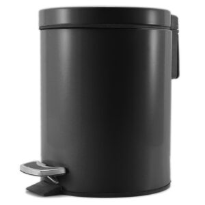 SOGA Foot Pedal Stainless Steel Rubbish Recycling Garbage Waste Trash Bin Round 12L Black Kitchen Bins RubbishBinRound12LBlack AU DEPOT Kitchen Bins - AU DEPOT