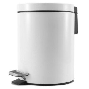 SOGA Foot Pedal Stainless Steel Rubbish Recycling Garbage Waste Trash Bin Round 7L White Kitchen Bins RubbishBinRound7LWhite AU DEPOT Kitchen Bins - AU DEPOT