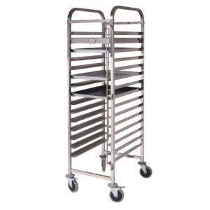 SOGA Gastronorm Trolley 15 Tier Stainless Steel Cake Bakery Trolley Suits 6040cm Tray GastronormRackingTrolley309 AU DEPOT - AU DEPOT