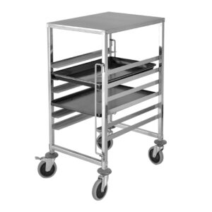 SOGA Gastronorm Trolley 7 Tier Stainless Steel Bakery Trolley Suits 60cmx40cm Tray with Working Surface GastronormRackingTrolley1318 AU DEPOT - AU DEPOT