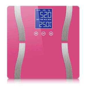 SOGA Glass LCD Digital Body Fat Scale Bathroom Electronic Gym Water Weighing Scales Pink, home & living > bathroom > bathroom accessories > bathroom scales, , , , ,  - AU DEPOT 1