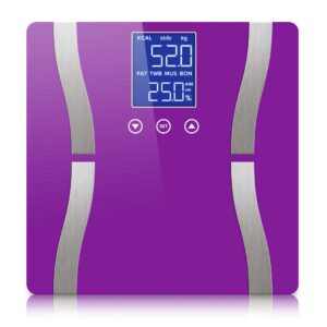 SOGA Glass LCD Digital Body Fat Scale Bathroom Electronic Gym Water Weighing Scales Purple bathroom scales BodyFatScalePurple AU DEPOT bathroom scales - AU DEPOT