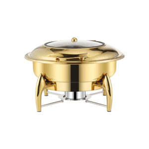 SOGA Gold Plated Stainless Steel Round Chafing Dish Tray Buffet Cater Food Warmer Chafer with Top Lid, Furniture, Kitchen & Dining Room Furniture, Buffets, Sideboards & Kitchen Islands, , ,  - AU DEPOT 1