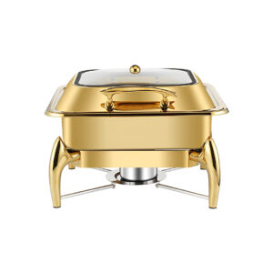 SOGA Gold Plated Stainless Steel Square Chafing Dish Tray Buffet Cater Food Warmer Chafer with Top Lid ChafingDish294 AU DEPOT - AU DEPOT