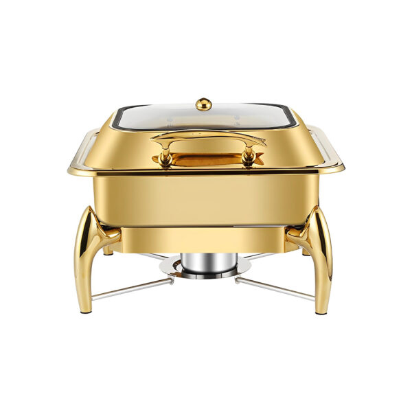 SOGA Gold Plated Stainless Steel Square Chafing Dish Tray Buffet Cater Food Warmer Chafer with Top Lid, Furniture, Kitchen & Dining Room Furniture, Buffets, Sideboards & Kitchen Islands, , ,  - AU DEPOT 1