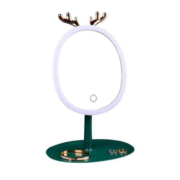 SOGA Green Antler LED Light Makeup Mirror Tabletop Vanity Home Decor, Home, Bathroom, Bathroom Accessories, Bathroom Storage, ,  - AU DEPOT 1