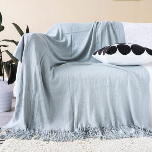 SOGA Grey Acrylic Knitted Throw Blanket Solid Fringed Warm Cozy Woven Cover Couch Bed Sofa Home Decor, Home, Bed Linen, Throws And Blankets, Blankets, ,  - AU DEPOT 2