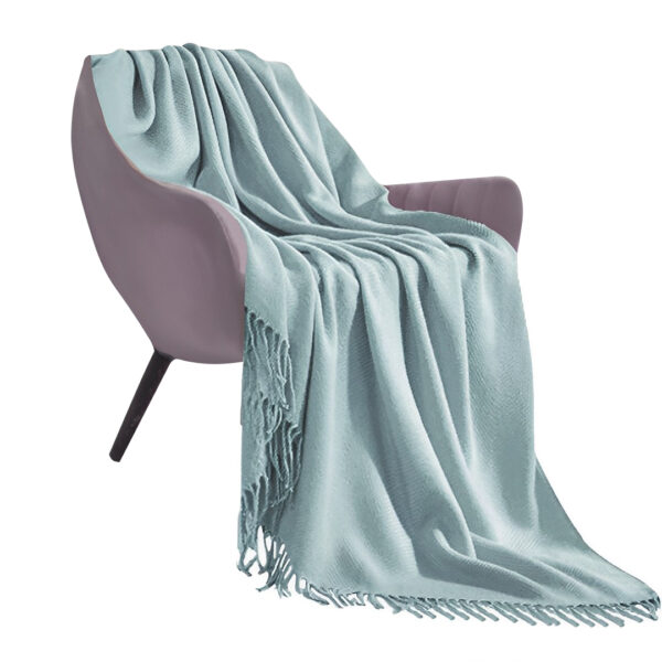 SOGA Grey Acrylic Knitted Throw Blanket Solid Fringed Warm Cozy Woven Cover Couch Bed Sofa Home Decor, Home, Bed Linen, Throws And Blankets, Blankets, ,  - AU DEPOT 1