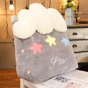 SOGA Grey Cute Star Cloud Cushion Soft Leaning Lumbar Wedge Pillow Bedside Plush Home Decor, Furniture, Living Room Furniture, Occasional Chairs, , ,  - AU DEPOT 2