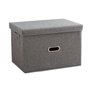 SOGA Grey Large Foldable Canvas Storage Box Cube Clothes Basket Organiser Home Decorative Box SBox003 AU DEPOT - AU DEPOT