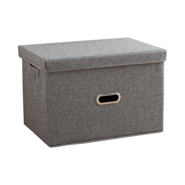 SOGA Grey Large Foldable Canvas Storage Box Cube Clothes Basket Organiser Home Decorative Box, Furniture, Storage & Shelving, Home Storage, , ,  - AU DEPOT 1