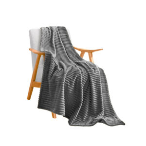 SOGA GreyThrow Blanket Warm Cozy Striped Pattern Thin Flannel Coverlet Fleece Bed Sofa Comforter Blankets Blanket319 AU DEPOT Blankets - AU DEPOT