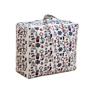 SOGA Nautical Icons Large Storage Luggage Bag Double Zipper Foldable Travel Organiser Essentials, Furniture, Storage & Shelving, Home Storage, , ,  - AU DEPOT 1