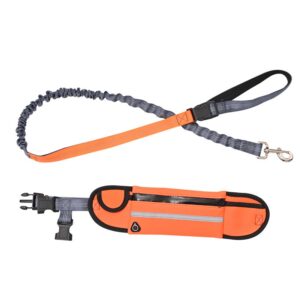 SOGA Orange Adjustable Hands Free Pet Leash Bag Dog Lead Walking Running Jogging Pet Essentials Dog Collars PetLeash008 AU DEPOT Dog Collars - AU DEPOT