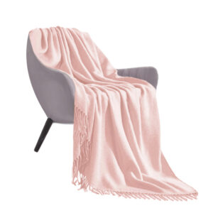 SOGA Pink Acrylic Knitted Throw Blanket Solid Fringed Warm Cozy Woven Cover Couch Bed Sofa Home Decor Blankets Blanket915 AU DEPOT Blankets - AU DEPOT