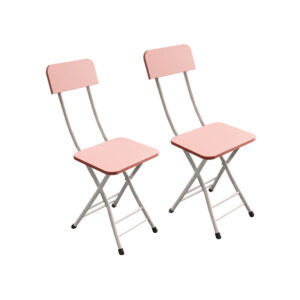 SOGA Pink Foldable Chair Space Saving Lightweight Portable Stylish Seat Home Decor Set of 2 ChairAS717 AU DEPOT - AU DEPOT