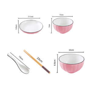 SOGA Pink Japanese Style Ceramic Dinnerware Crockery Soup Bowl Plate Server Kitchen Home Decor Set of 10, Kitchenware, Table Top, Dinnerware, Bowl, ,  - AU DEPOT 2