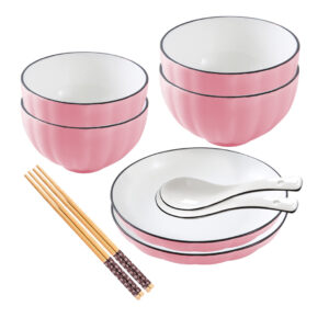 SOGA Pink Japanese Style Ceramic Dinnerware Crockery Soup Bowl Plate Server Kitchen Home Decor Set of 6, Kitchenware, Table Top, Dinnerware, Bowl, ,  - AU DEPOT 1