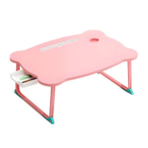 SOGA Pink Portable Bed Table Adjustable Folding Mini Desk With Mini Drawer and Cup-Holder Home Decor, Desks & Computer Tables, , , , ,  - AU DEPOT 1