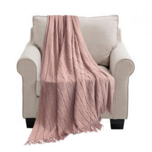 SOGA Pink Textured Knitted Throw Blanket Warm Cozy Woven Cover Couch Bed Sofa Home Decor with Tassels Blankets Blanket927 AU DEPOT Blankets - AU DEPOT