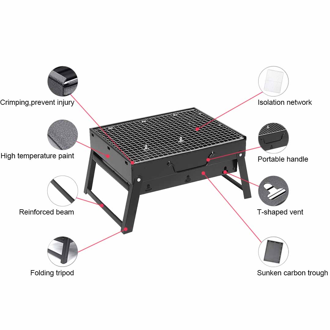 SOGA Portable Mini Folding Thick Box-type Charcoal Grill for Outdoor BBQ Camping, Sports & Outdoors, Camping & Hiking, Gas & Fuel Appliances, Portable Stoves, ,  - AU DEPOT 6