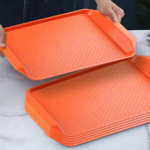 SOGA Rectangular Serving Tray Heavy Duty Waterproof Stackable Plastic Food Snack Pan Set of 10 Orange, Home & Living, Kitchen & Dining, Servingware, Serving Platters & Trays, ,  - AU DEPOT 2