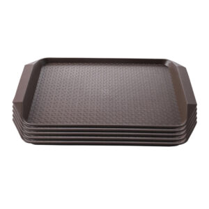 SOGA Rectangular Serving Tray Heavy Duty Waterproof Stackable Plastic Food Snack Pan Set of 5 Coffee Serving Platters Trays PVPlateCoffeeX5 AU DEPOT Serving Platters & Trays - AU DEPOT