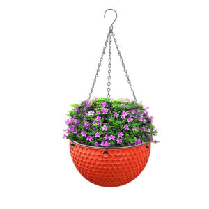 SOGA Red Small Hanging Resin Flower Pot Self Watering Basket Planter Outdoor Garden Decor HangPot11Red AU DEPOT - AU DEPOT