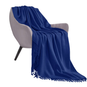 SOGA Royal Blue Acrylic Knitted Throw Blanket Solid Fringed Warm Cozy Woven Cover Couch Bed Sofa Home Decor, Home, Bed Linen, Throws And Blankets, Blankets, ,  - AU DEPOT 1