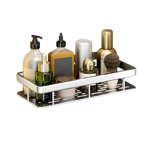 SOGA Silver Wall-Mounted Rectangular Bathroom Storage Organiser Space Saving Adhesive Shelf Rack, Home, Bathroom, Bathroom Accessories, Bathroom Storage, ,  - AU DEPOT 1