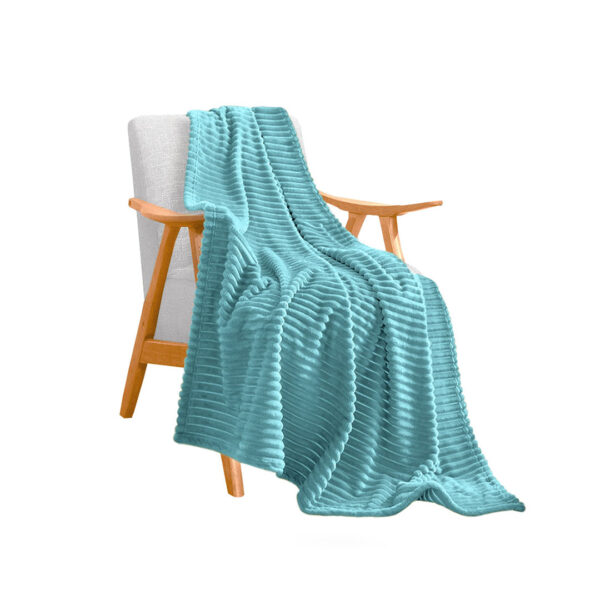 SOGA Sky Blue Throw Blanket Warm Cozy Striped Pattern Thin Flannel Coverlet Fleece Bed Sofa Comforter, Home, Bed Linen, Throws And Blankets, Blankets, ,  - AU DEPOT 1