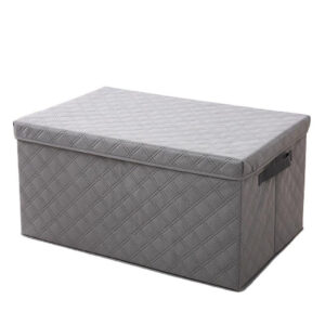 SOGA Small Grey Non Woven Diamond Quilt Grid Fabric StorageOrganizer Box SBox041 AU DEPOT - AU DEPOT