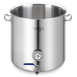 SOGA Stainless Steel 33L No Lid Brewery Pot With Beer Valve 3535cm Equipment BreweryPotSS2787 JPOT AU DEPOT Equipment - AU DEPOT