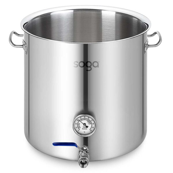 SOGA Stainless Steel 33L No Lid Brewery Pot With Beer Valve 35*35cm, Groceries & Liquor, Household, Home Brewing & Wine Making, Equipment, ,  - AU DEPOT 1