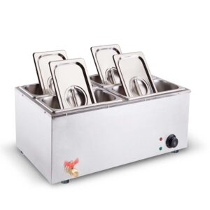 SOGA Stainless Steel 4 X 12 GN Pan Electric Bain Marie Food Warmer with Lid FoodWarmer742 AU DEPOT - AU DEPOT