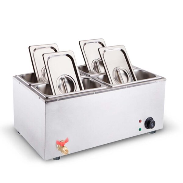 SOGA Stainless Steel 4 X 1/2 GN Pan Electric Bain-Marie Food Warmer with Lid, Business & Industrial, Food Service, Plate & Dish Warmers, , ,  - AU DEPOT 1