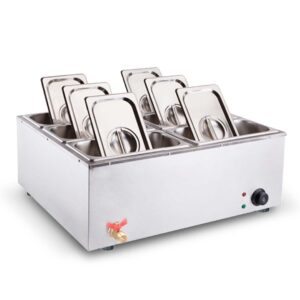 SOGA Stainless Steel 6 X 1/3 GN Pan Electric Bain-Marie Food Warmer with Lid, Business & Industrial, Food Service, Plate & Dish Warmers, , ,  - AU DEPOT 1