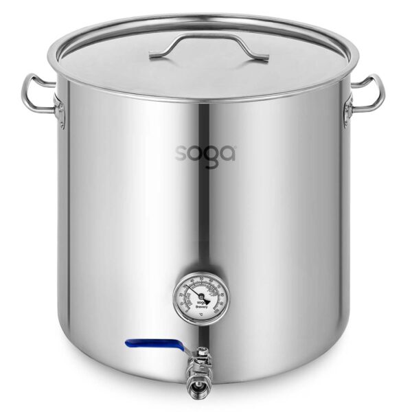 SOGA Stainless Steel Brewery Pot 33L With Beer Valve 35*35cm, Groceries & Liquor, Household, Home Brewing & Wine Making, Equipment, ,  - AU DEPOT 1