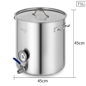 SOGA Stainless Steel Brewery Pot 71L With Beer Valve 45*45cm, Groceries & Liquor, Household, Home Brewing & Wine Making, Equipment, ,  - AU DEPOT 2