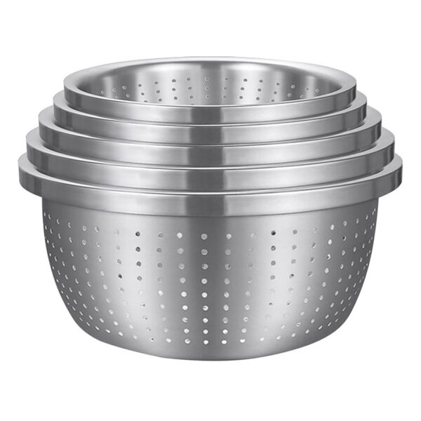 SOGA Stainless Steel Nesting Basin Colander Perforated Kitchen Sink Washing Bowl Metal Basket Strainer Set of 5, Home & Living, Kitchen & Dining, Bakeware, Mixing Bowls, ,  - AU DEPOT 1