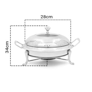 SOGA Stainless Steel Round Buffet Chafing Dish Cater Food Warmer Chafer with Glass Top Lid, Business & Industrial, Food Service, Plate & Dish Warmers, , ,  - AU DEPOT 2