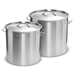 SOGA Stock Pot 12L 25L Top Grade Thick Stainless Steel Stockpot 1810 stock multi pots SOGAStockPot25CM32CMA AU DEPOT stock & multi pots - AU DEPOT