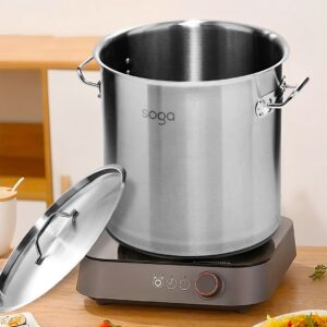 SOGA Stock Pot 12L 33L Top Grade Thick Stainless Steel Stockpot 18/10, home & living, kitchen & dining, cookware, stock & multi pots, ,  - AU DEPOT 2