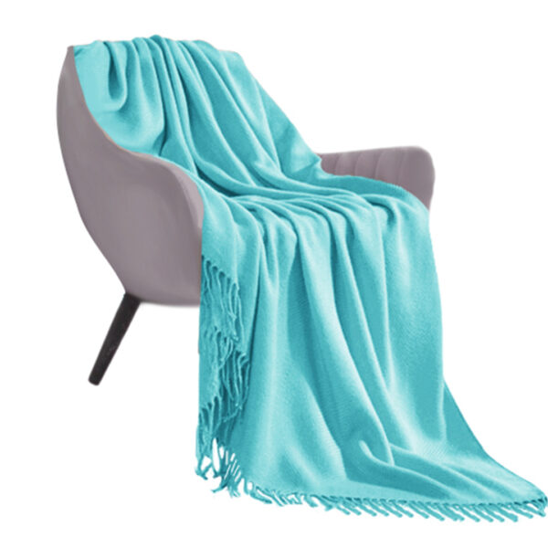 SOGA Teal Acrylic Knitted Throw Blanket Solid Fringed Warm Cozy Woven Cover Couch Bed Sofa Home Decor, Home, Bed Linen, Throws And Blankets, Blankets, ,  - AU DEPOT 1