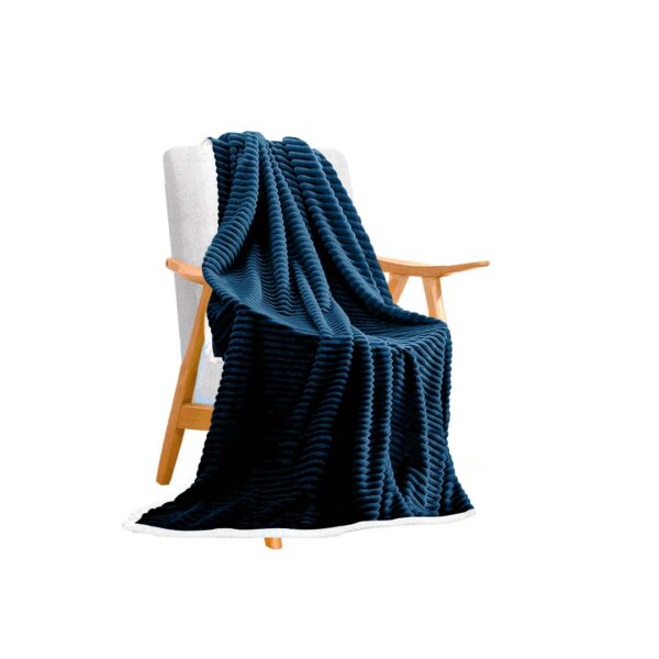 SOGA Throw Blanket Warm Cozy Double Sided Thick Flannel Coverlet Fleece Bed Sofa Comforter Dark Blue, Home, Bed Linen, Throws And Blankets, Blankets, ,  - AU DEPOT 1